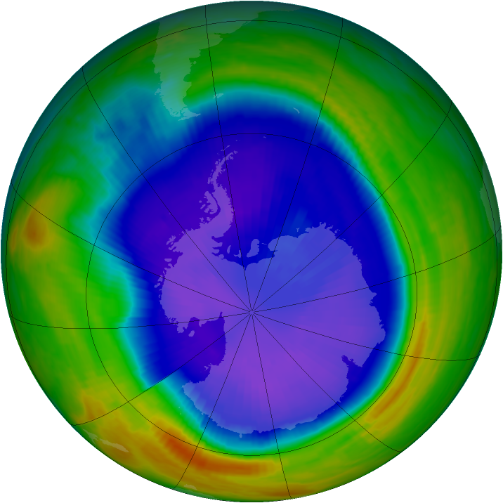 Antarctic ozone map for 17 September 1998